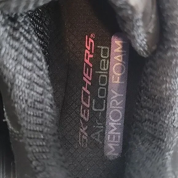 Skechers D'Lites Play On Shoe black leather Women's Size 8 - Picture 7 of 10